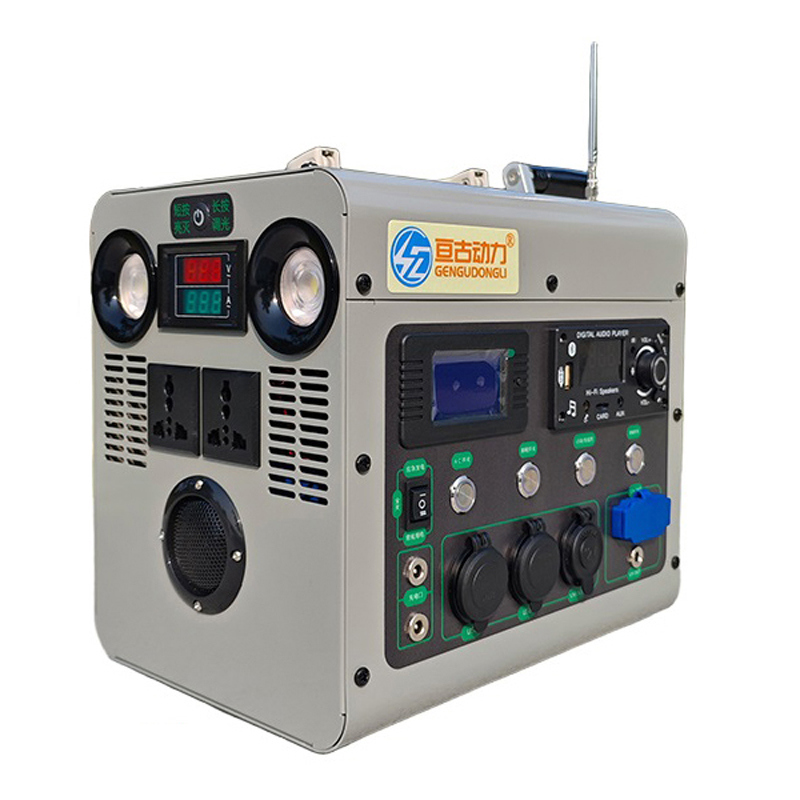 Generador de manivela manual de 1000 vatios Reproductor multimedia Banco de energía manual exterior Dinamo luz de emergencia