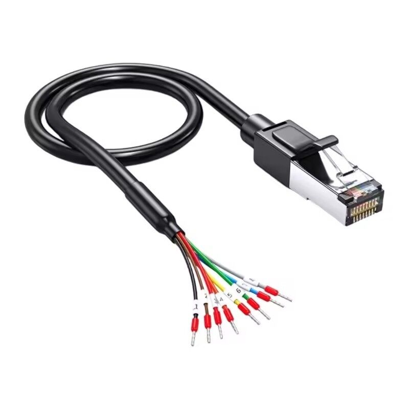 Network RJ45 8P8C Connector to 8 Pin Ferrule Terminals Cable 150cm for RS 232 485 Comunication