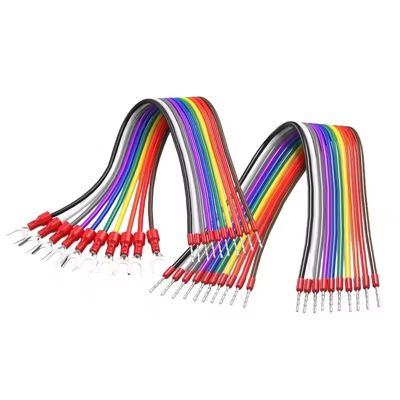 10Pin 20AWG 0.5mm2 Jumper Wire Fork Ferrules terminales de conexión de cable 5 Amperios Corriente 20cm 30cm 50cm 100cm