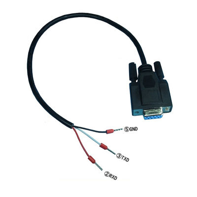 DB9 puerto serial de la tierra del conector hembra RS232 RXD TXD al cable de Exapansion de 3 terminales del perno